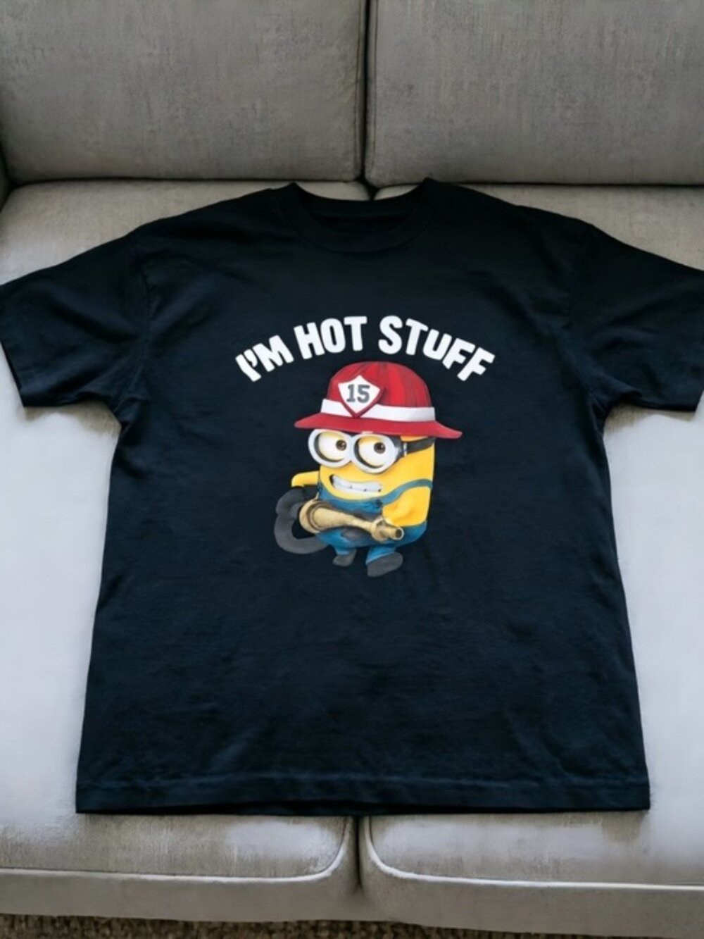 Black Minions I'm Hot Stuff_ graphic Women Men T-shirt unisex